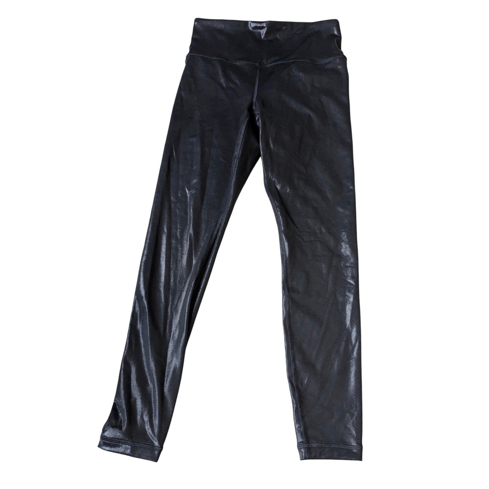 Athleta Elation Shine Tight‎ Leggings Black Metallic High Waist Yoga Pants Small